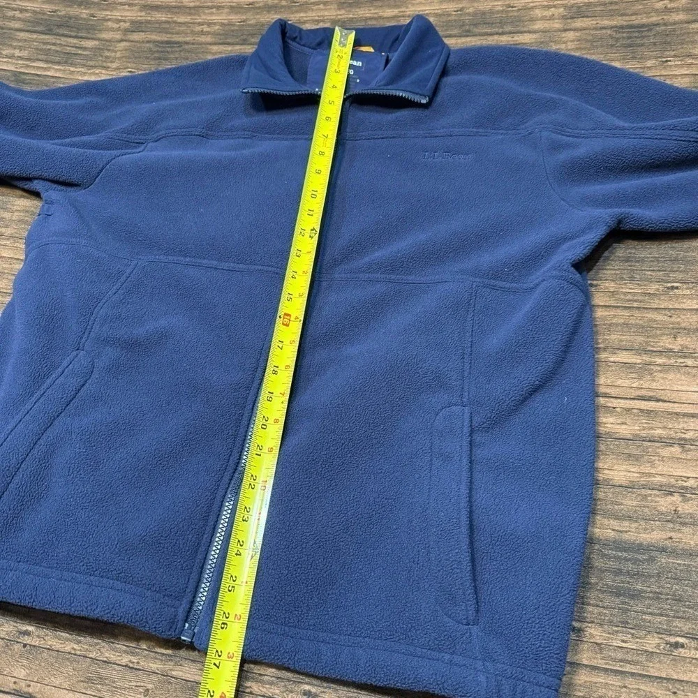 L.L. Bean Men's Navy Fleece Full Zip Jacket Size M Reg Medium‎
